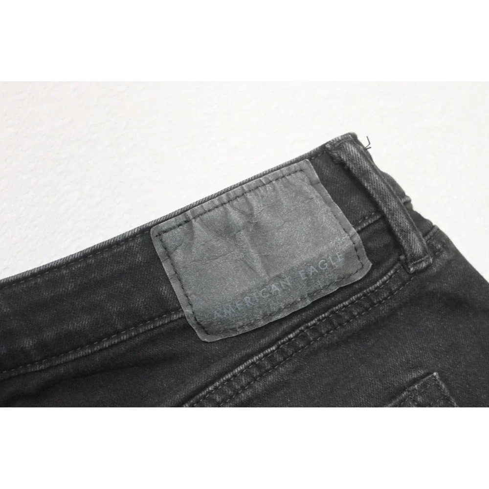 American Eagle Denim Shorts Mens 30 Black Airflex Athletic Raw Hem Excellent